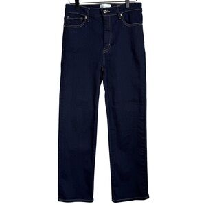 FRAME Le Sleek Straight Jeans Stargirl Dark Wash Stretch Denim Size 29